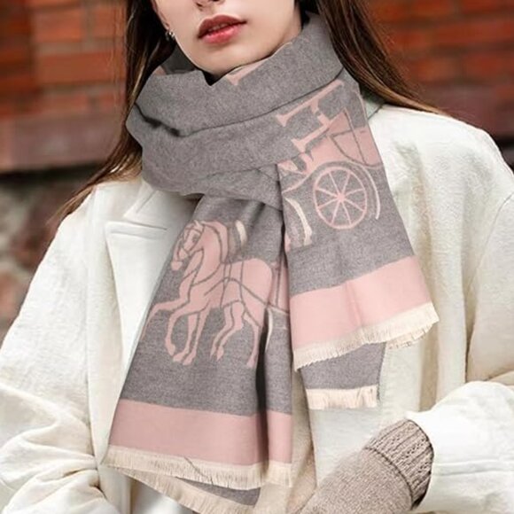 Pashmina Silky Shawl Pink Wrap 74.4" x 24.4" - Picture 5 of 7